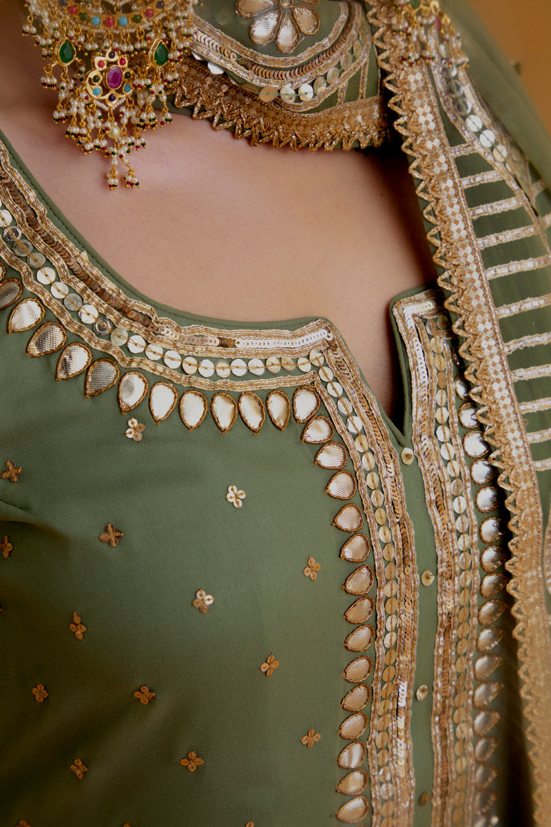 Olive Green Lehenga