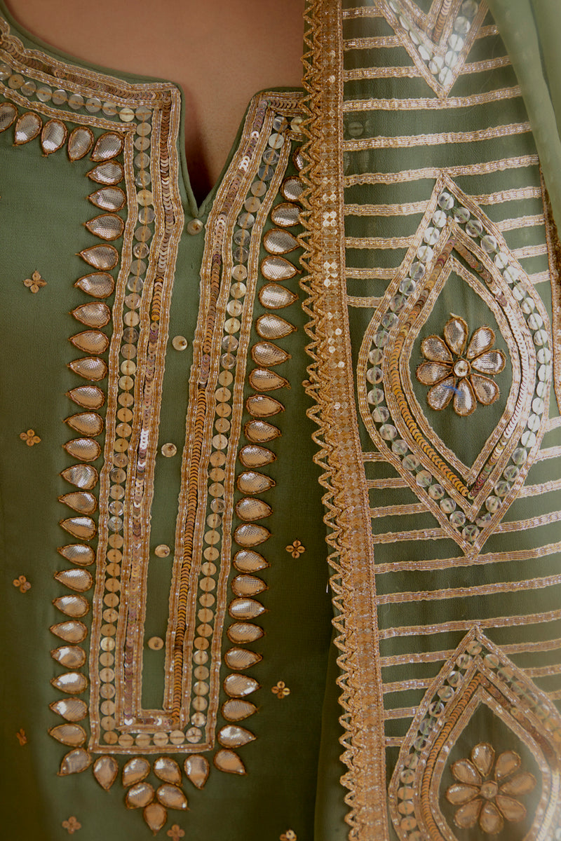 Olive Green Lehenga