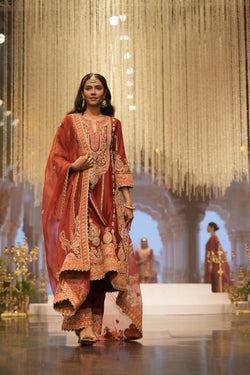 A-Line Kurta With Palazzo And Dupatta