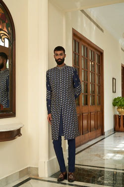 Insignia Blue Sherwani Set