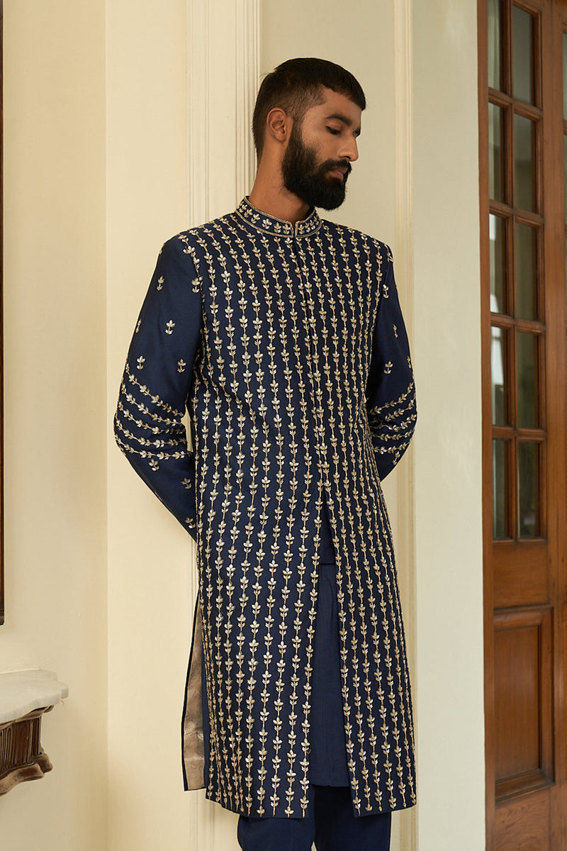 Insignia Blue Sherwani Set