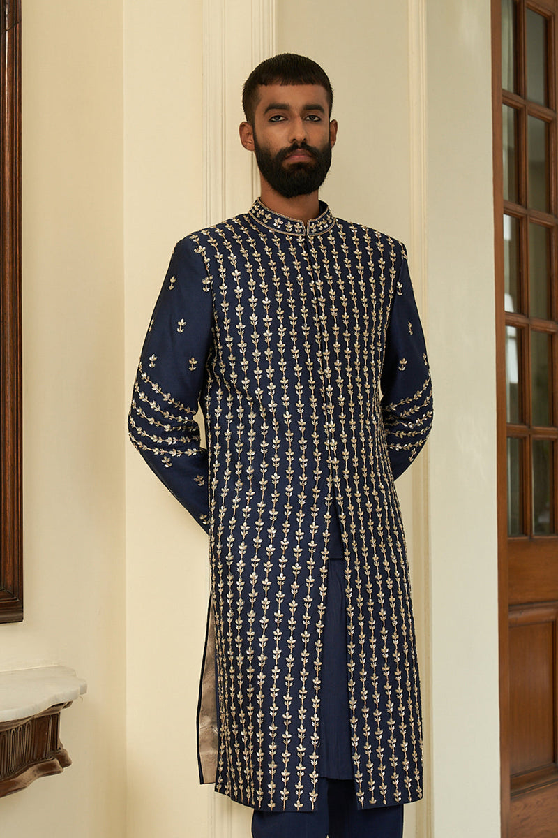 Insignia Blue Sherwani Set