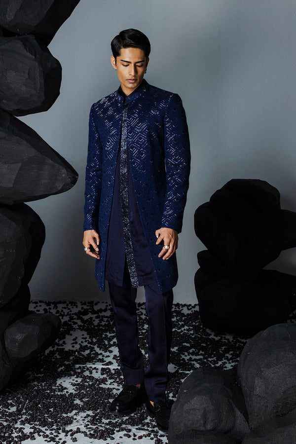 Sapphire Open Sherwani Set