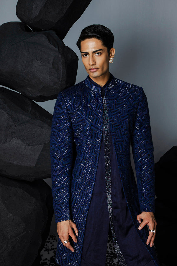 Sapphire Open Sherwani Set