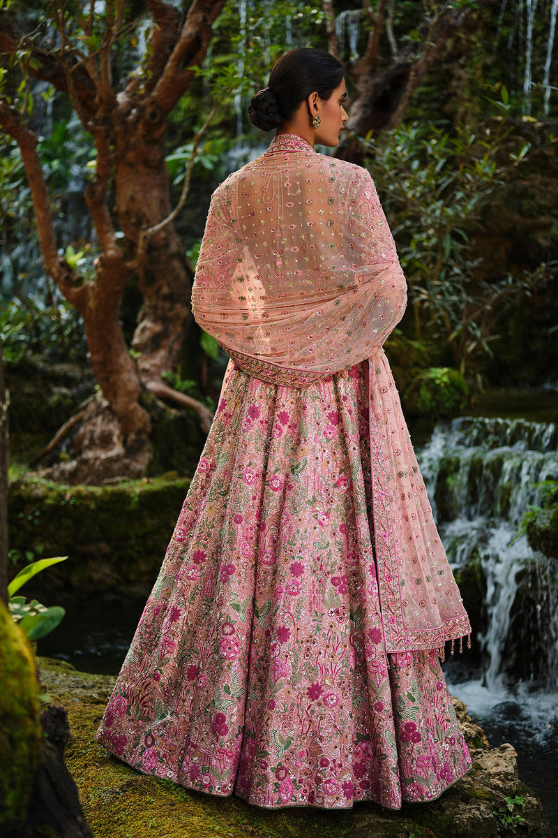 Florarose Embroidered Silk Lehenga Set - Blush