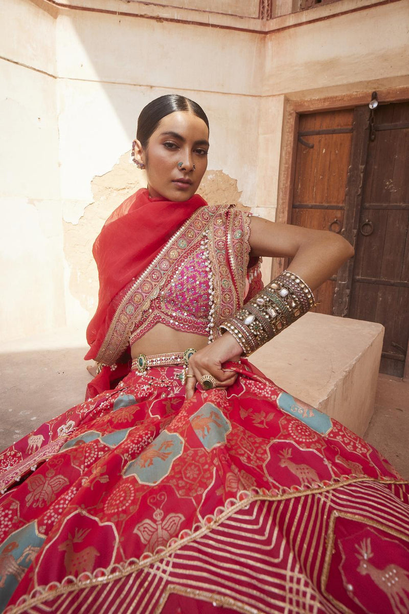 Banarsi Chanderi Lehenga