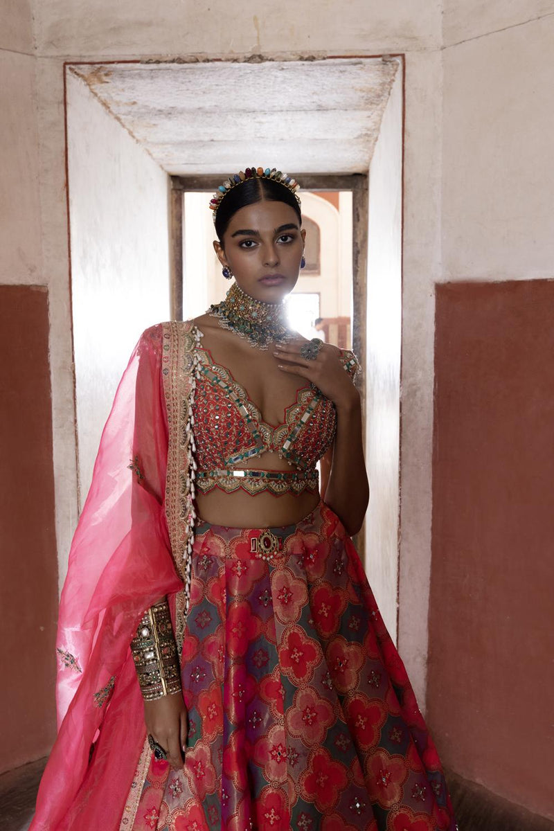 Banarsi Chanderi Lehenga