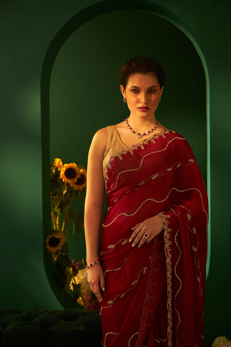 Organza Glass Silk Saree