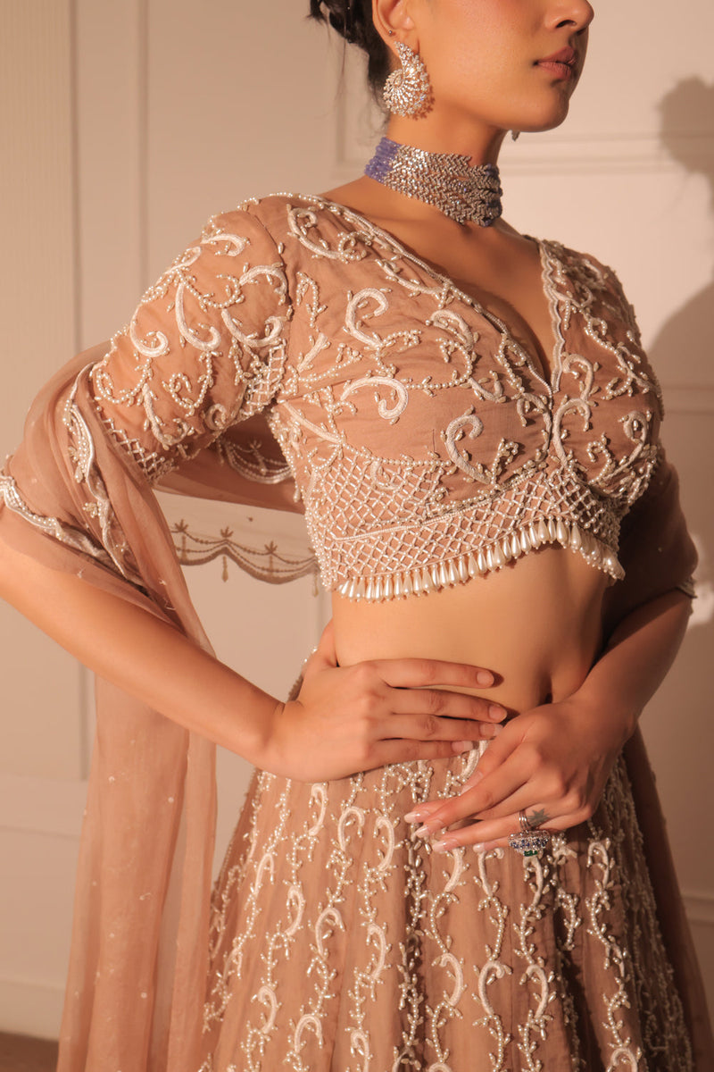 Nora Nude Beige Lehenga Set