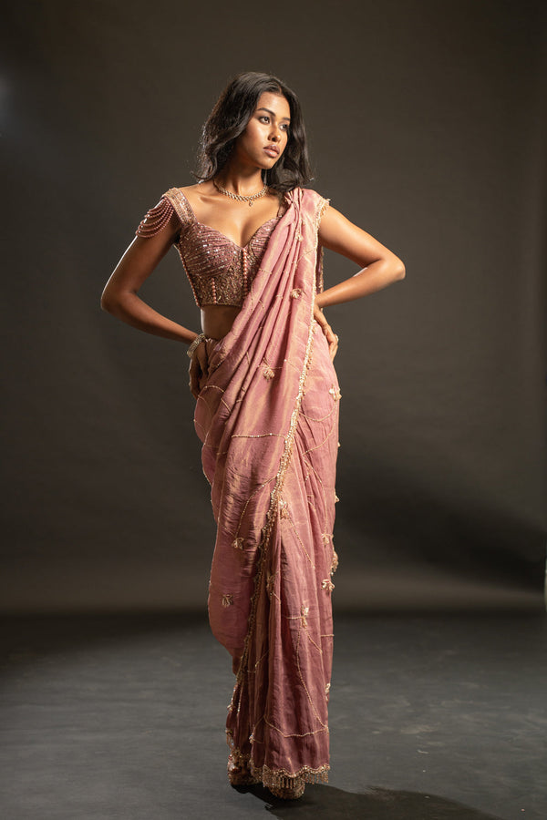 Dusty Rose Saree