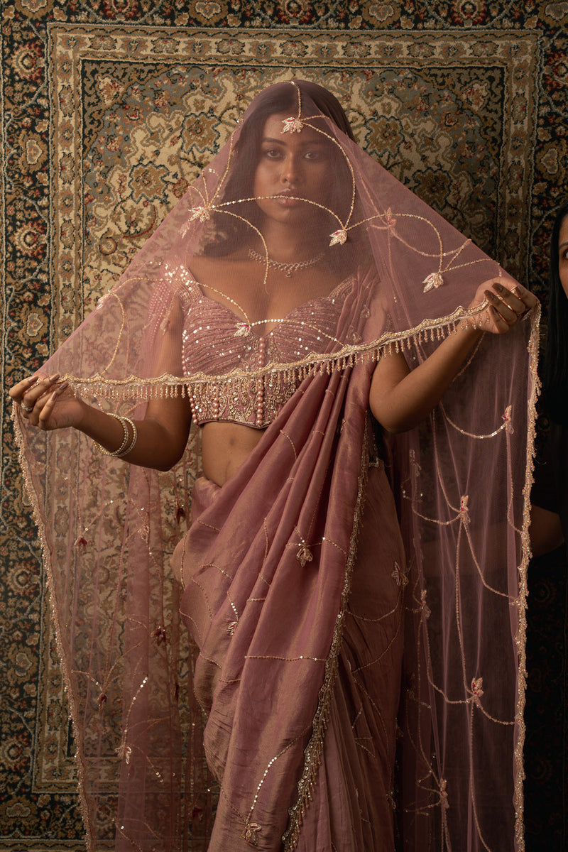 Dusty Rose Saree