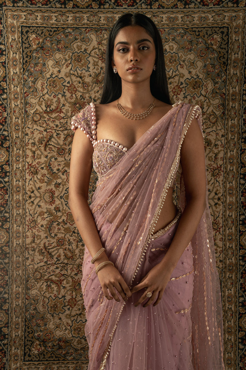 Dusty Rose Saree