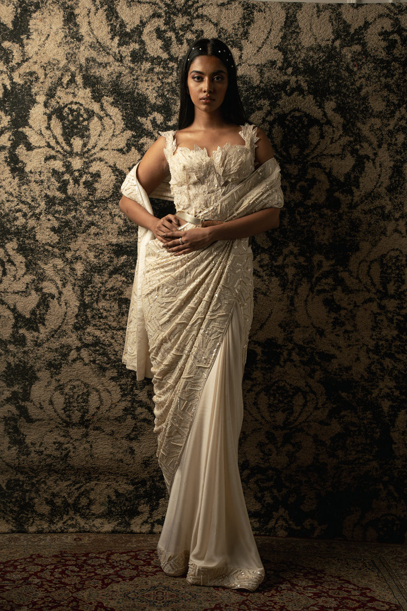 Ivory Saree Set