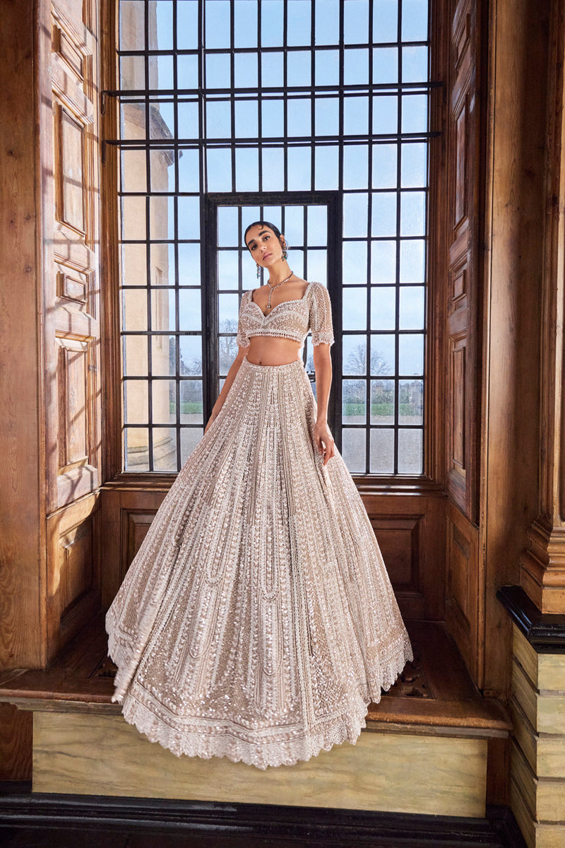 Champagne Pearl Lehenga Set