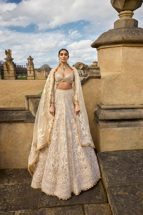 Metallic Rose Gold Lehenga Set