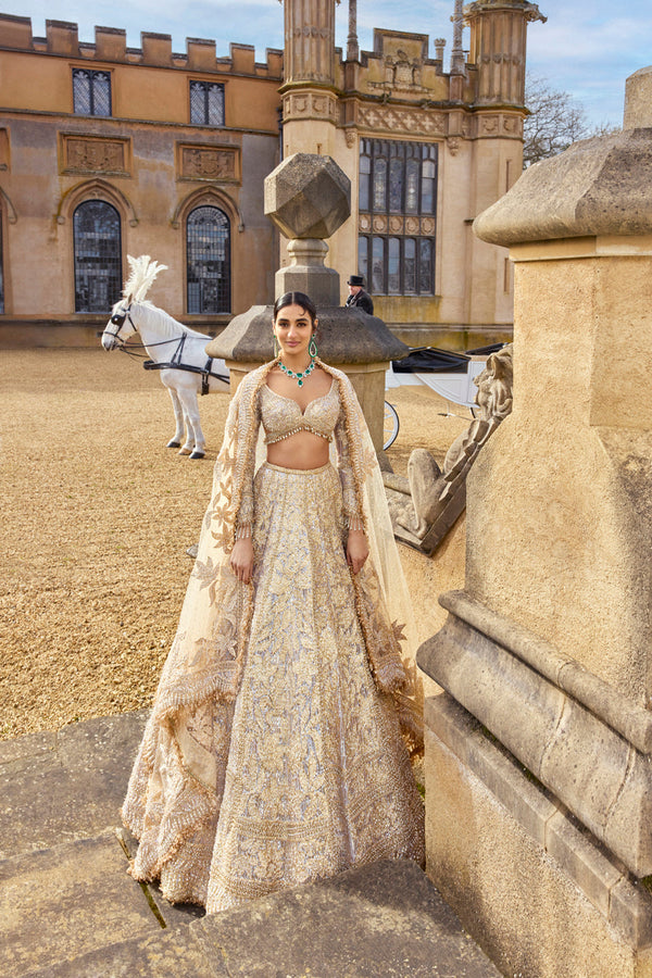 Metallic Rose Gold Lehenga Set