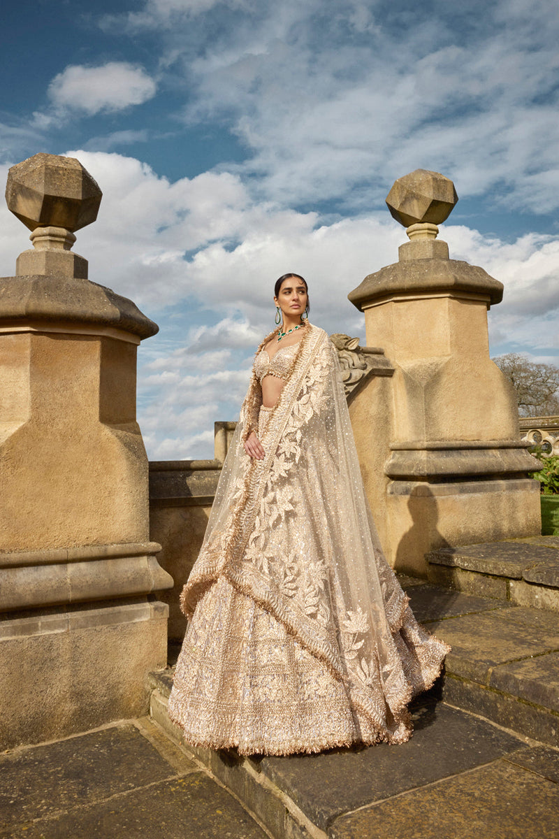 Metallic Rose Gold Lehenga Set