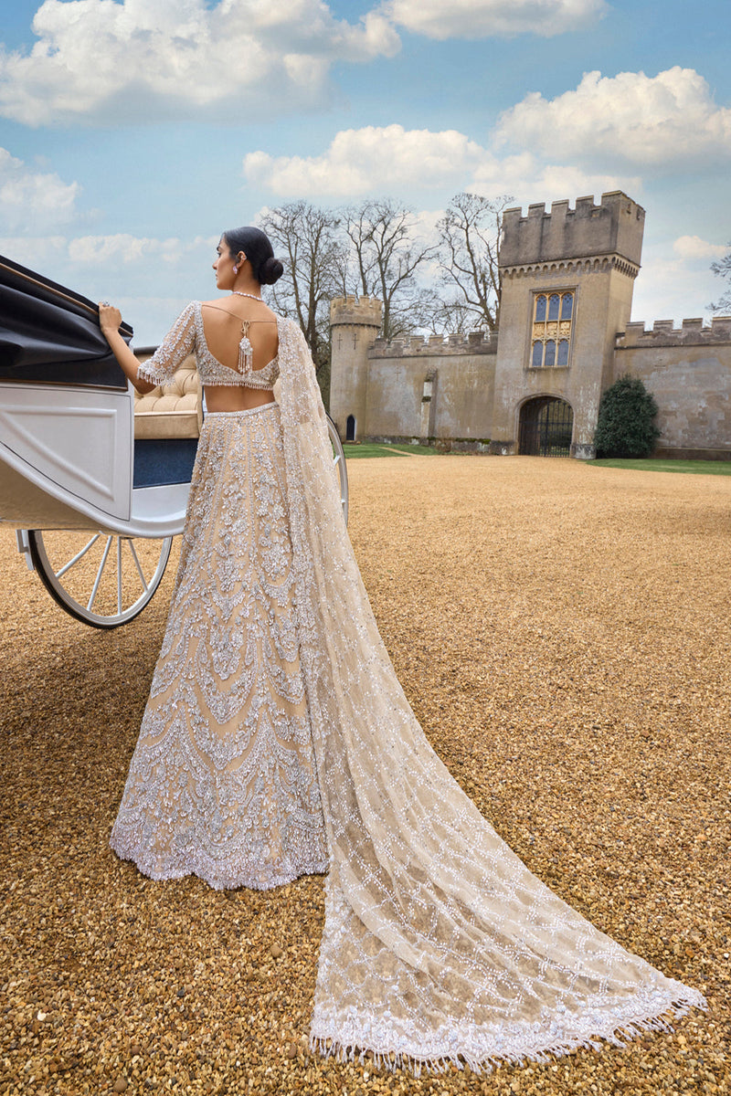 Nude Silver Lehenga Set