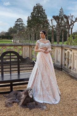 Powder Peach Peal Lehenga Set