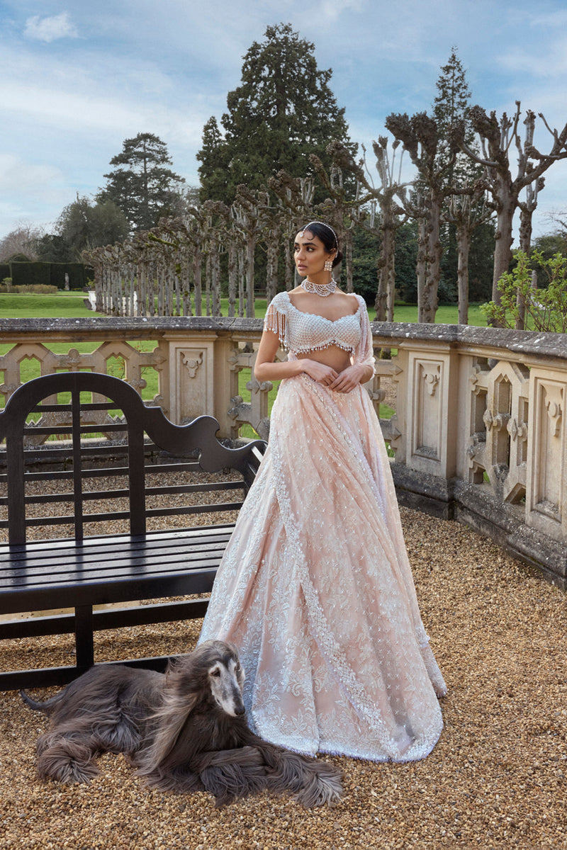 Powder Peach Peal Lehenga Set