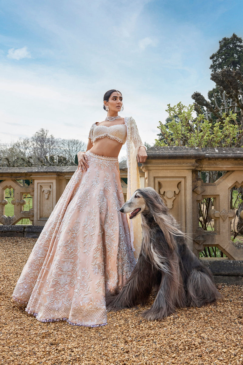 Powder Peach Peal Lehenga Set