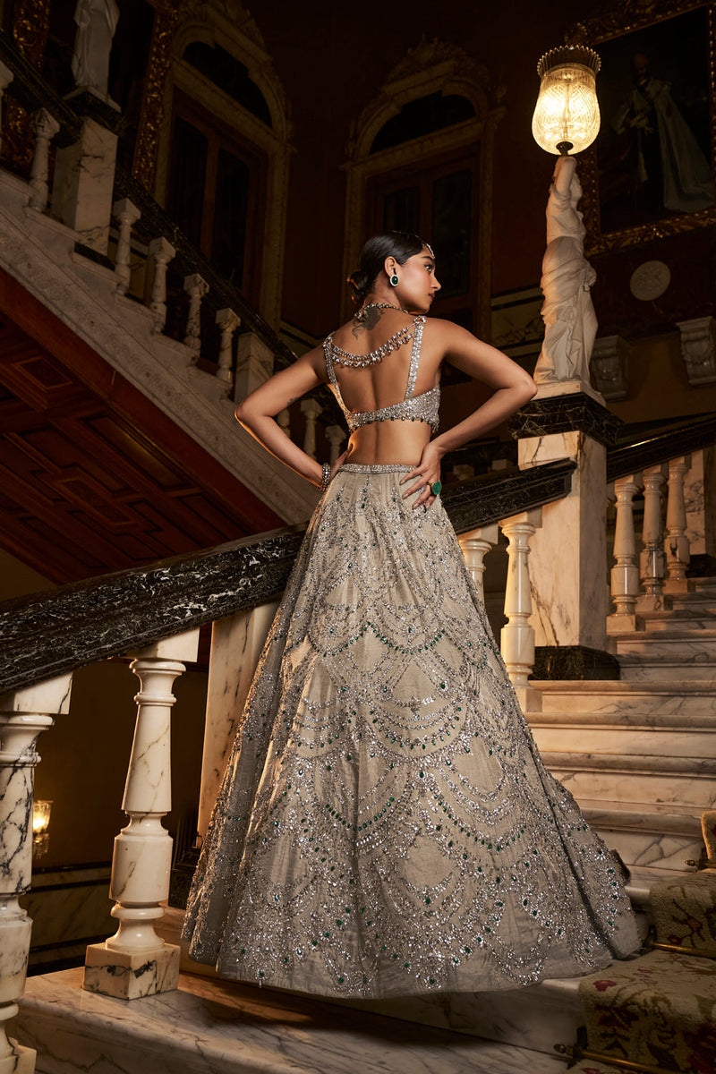 Champagne Chandelier Lehenga Set