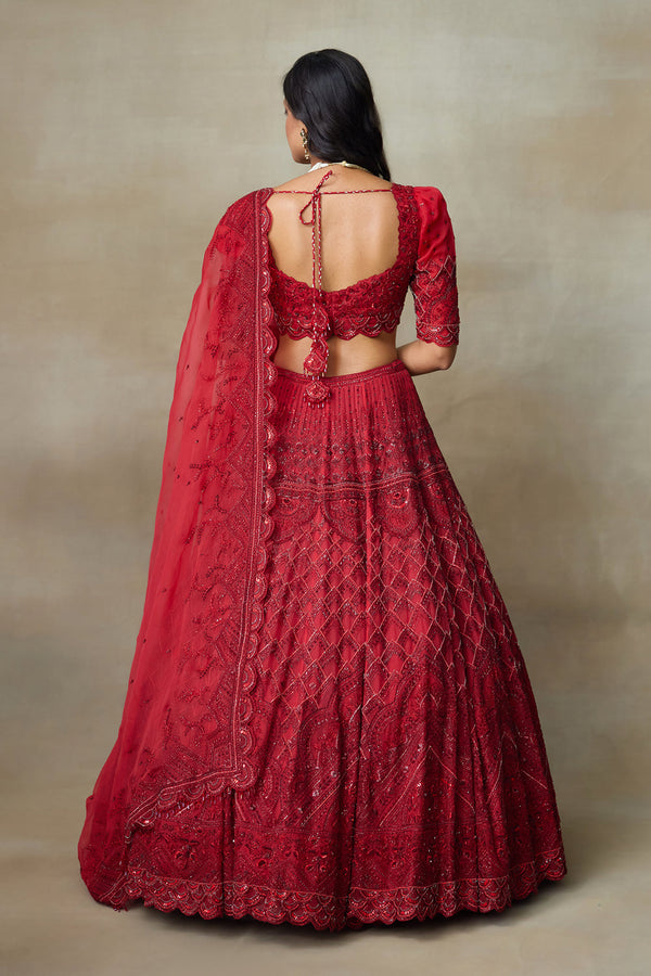 Scarlet Lehenga Set