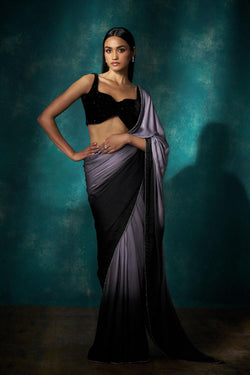 Grey Black Ombre Saree