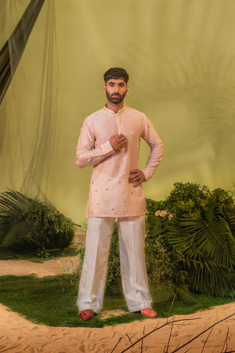 Moti Booti Button Short Kurta Set