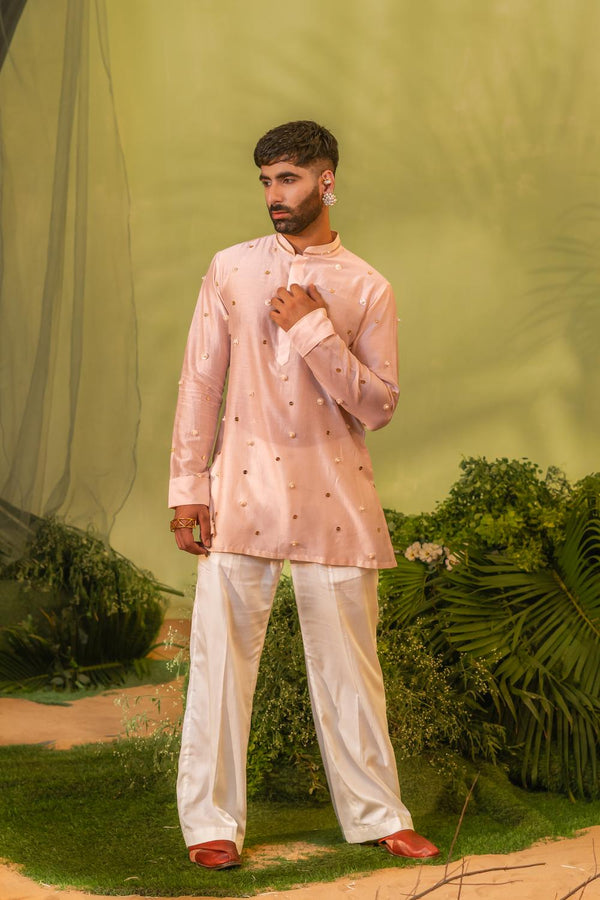 Moti Booti Button Short Kurta Set