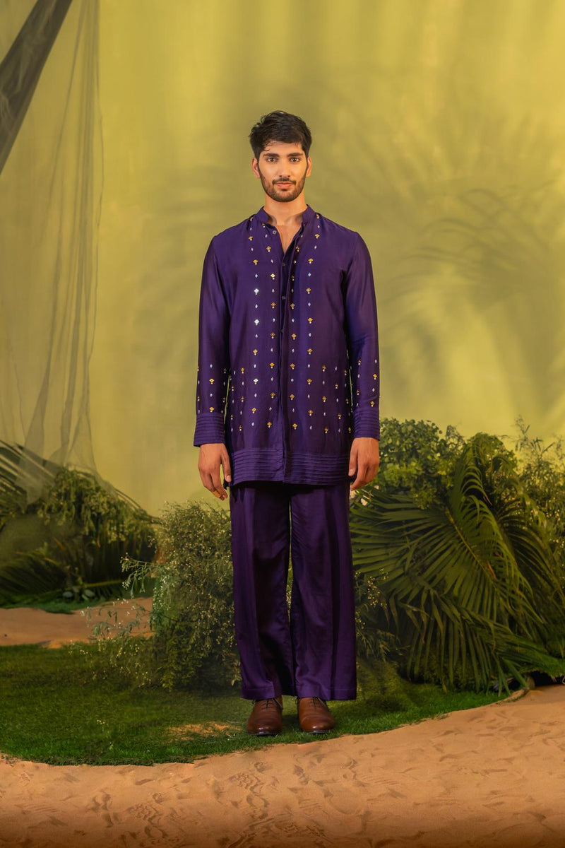 Deep Purple Short Kurta Set