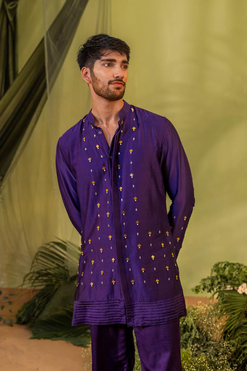 Deep Purple Short Kurta Set