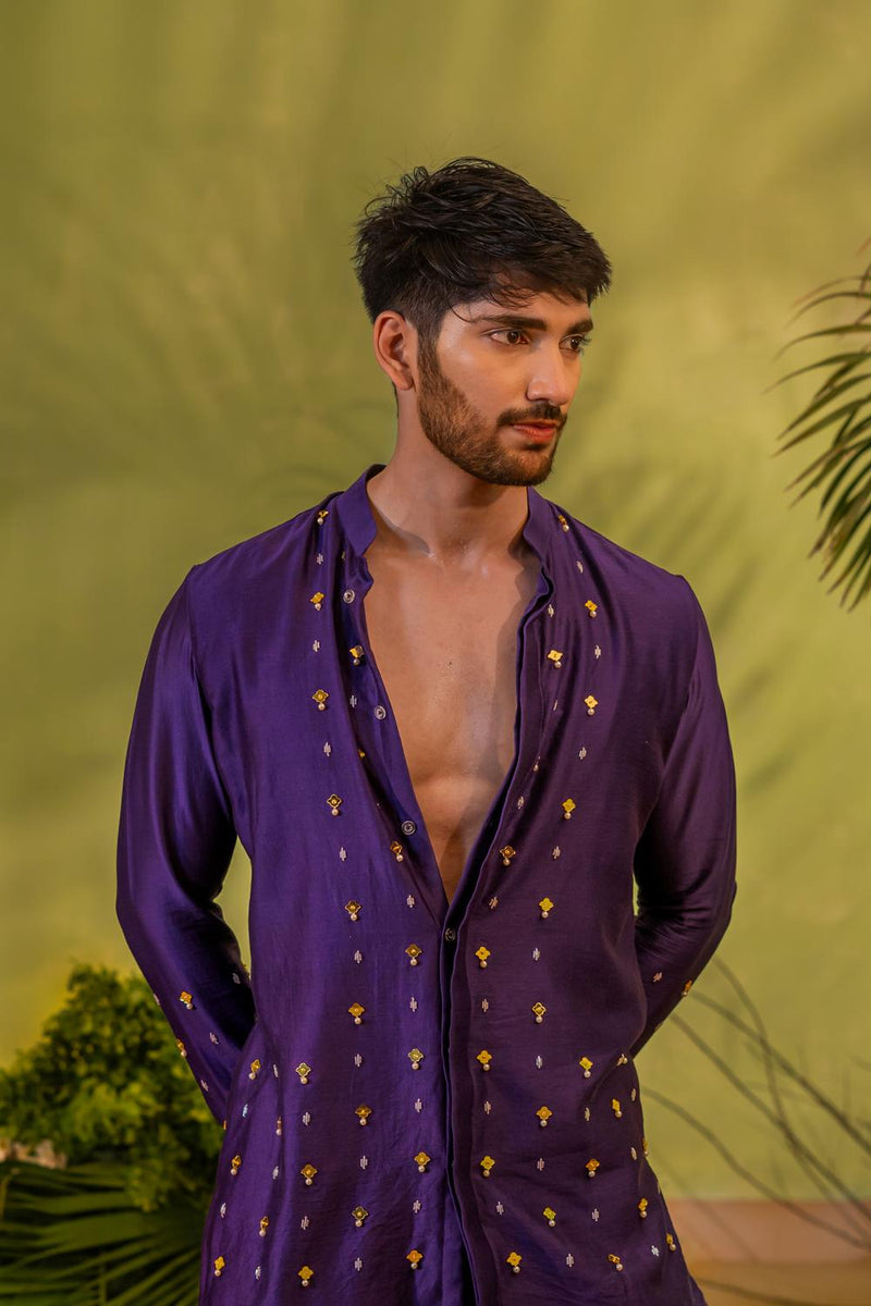 Deep Purple Short Kurta Set