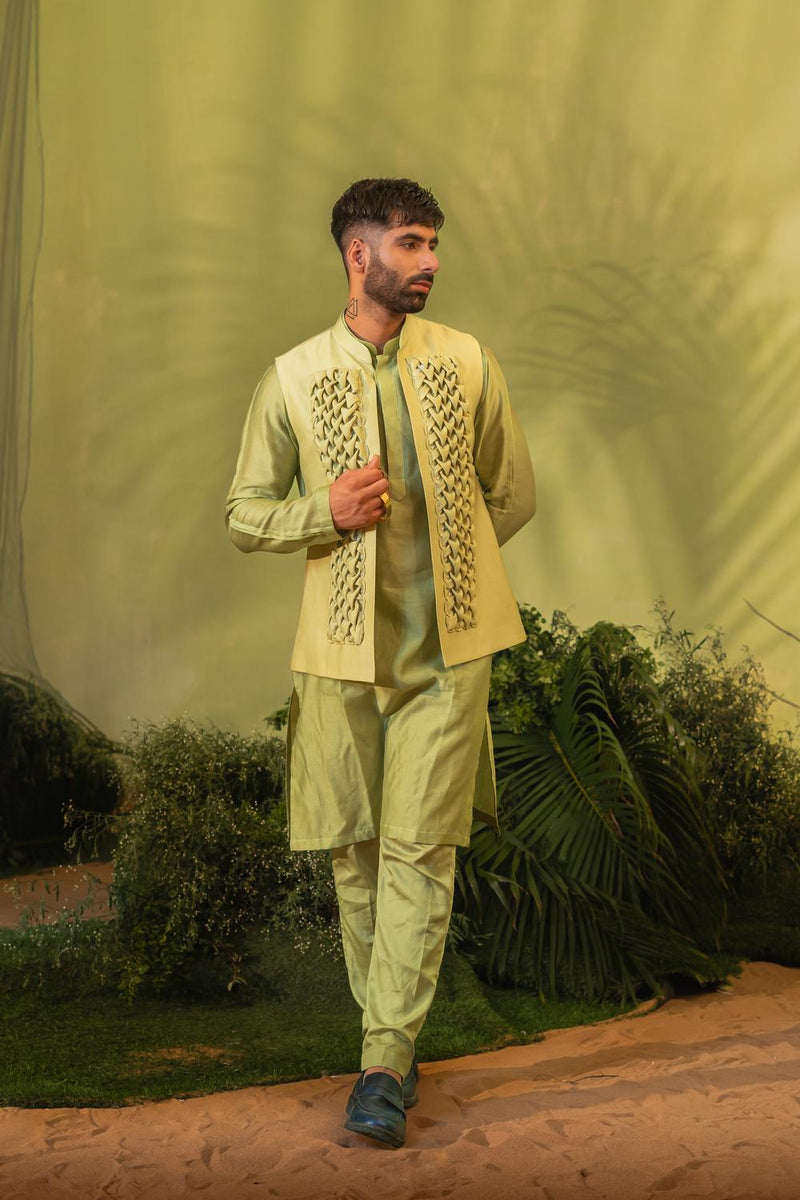 Foam Green Smock Long Kurta Set