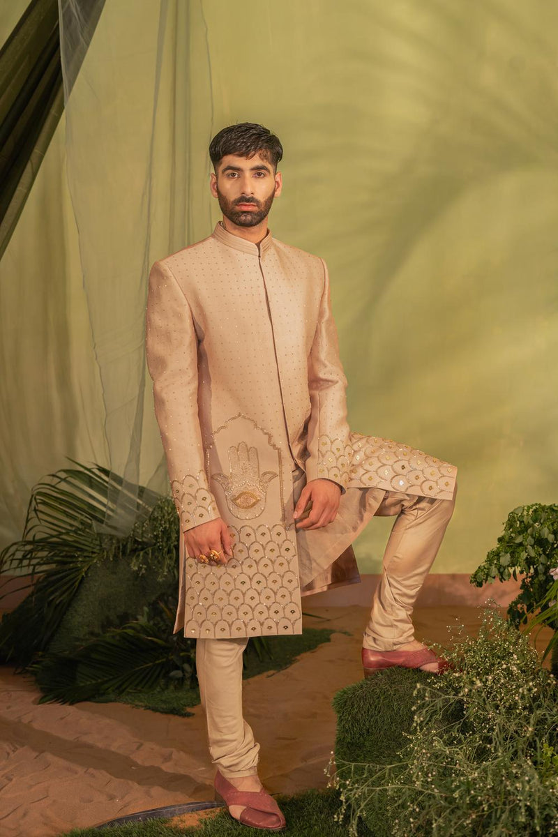 Dusty Peach Sherwani Set