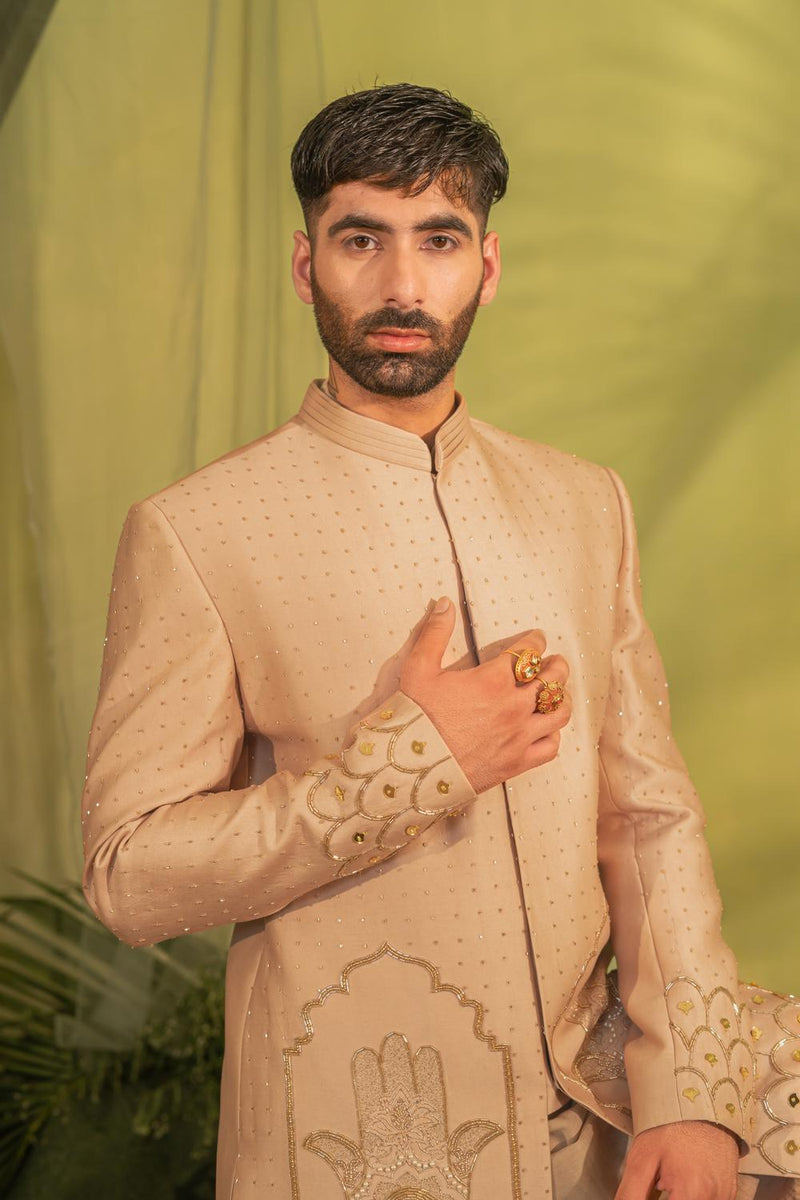 Dusty Peach Sherwani Set