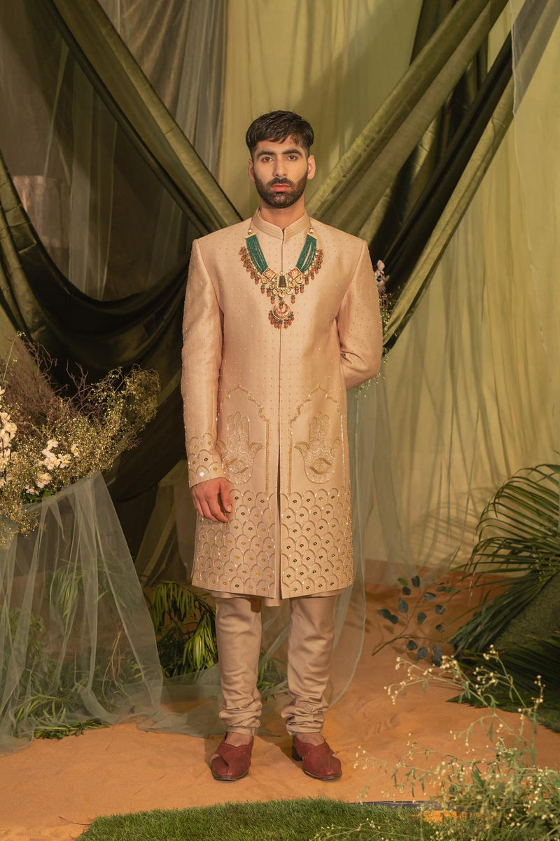 Dusty Peach Sherwani Set