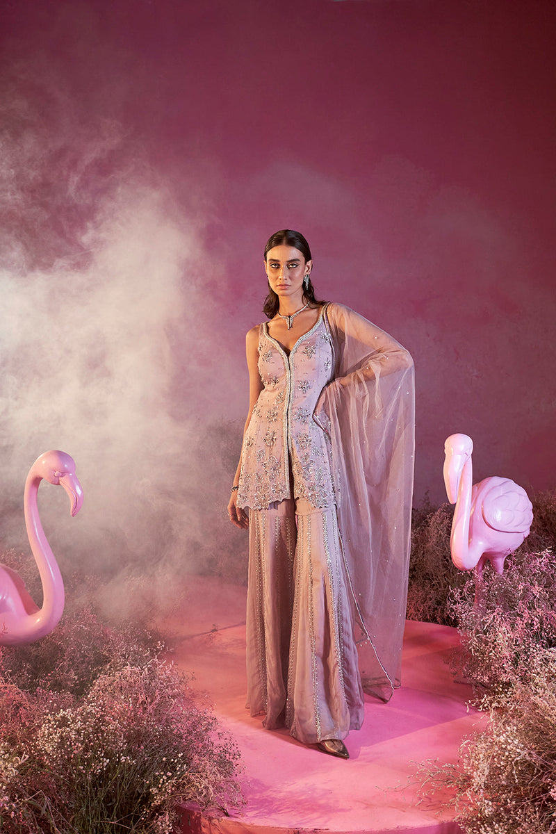 Soft Lilac Sharara Set