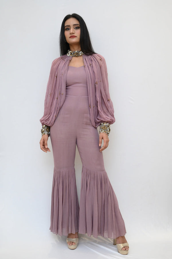 Moody Mauve Squin Jumpsuit