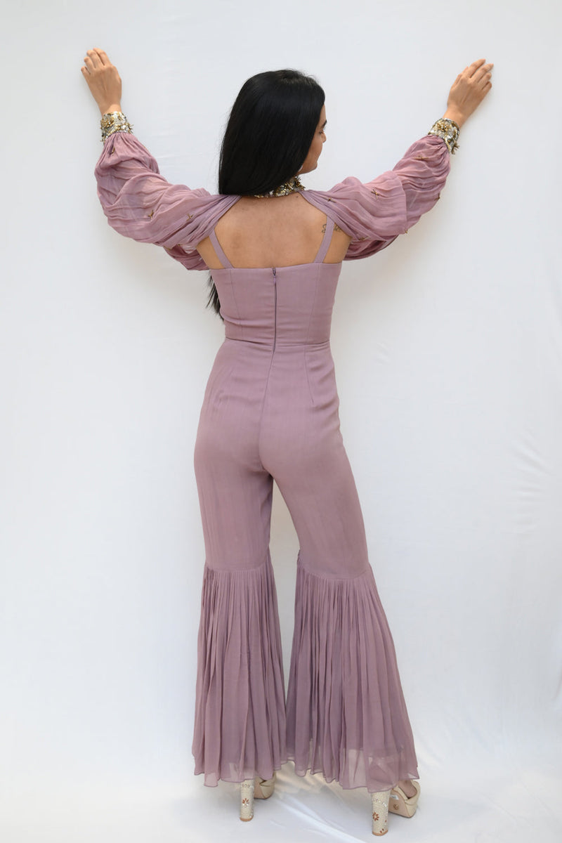 Moody Mauve Squin Jumpsuit