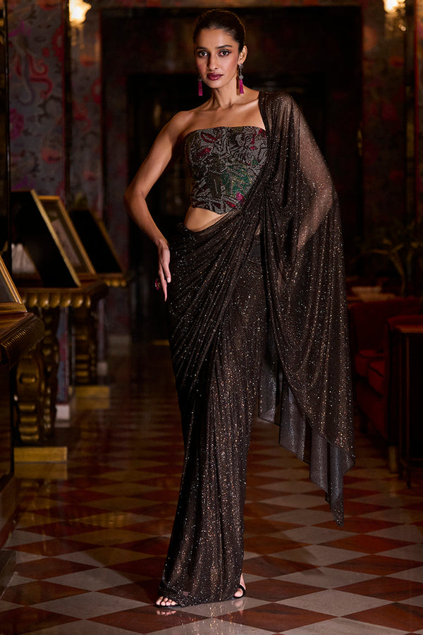 Mocha Corset Saree