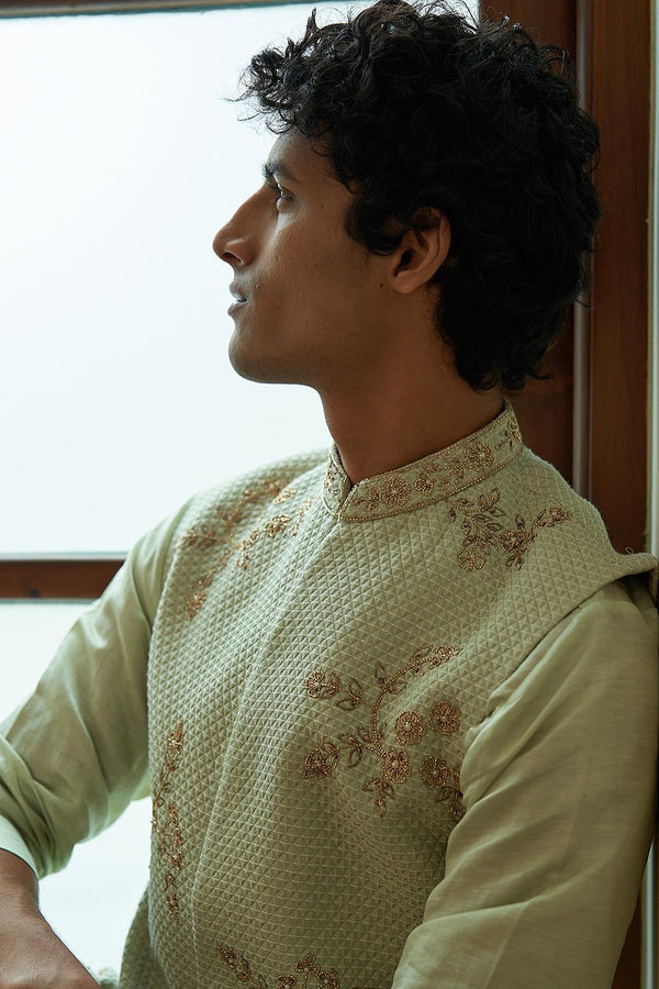 Celedon Sleeveless Sherwani