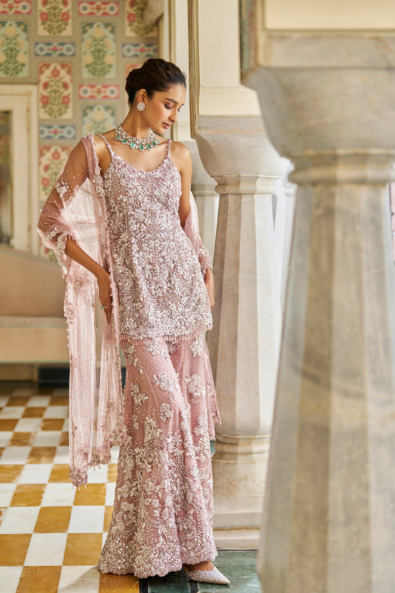 Mauve Sequin Sharara Set