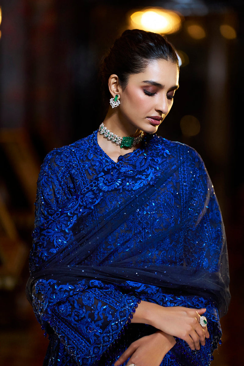 Navy Blue Thread Work Sharara Set