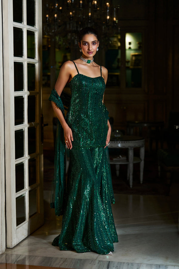 Emerald Green Sharara Set