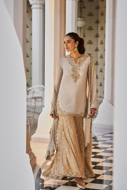 Silver Gold Sharara Set