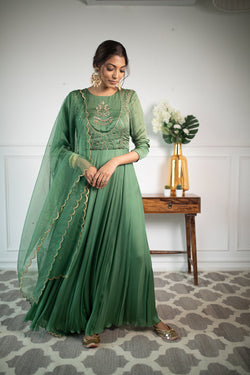 Fresh Green Anarkali