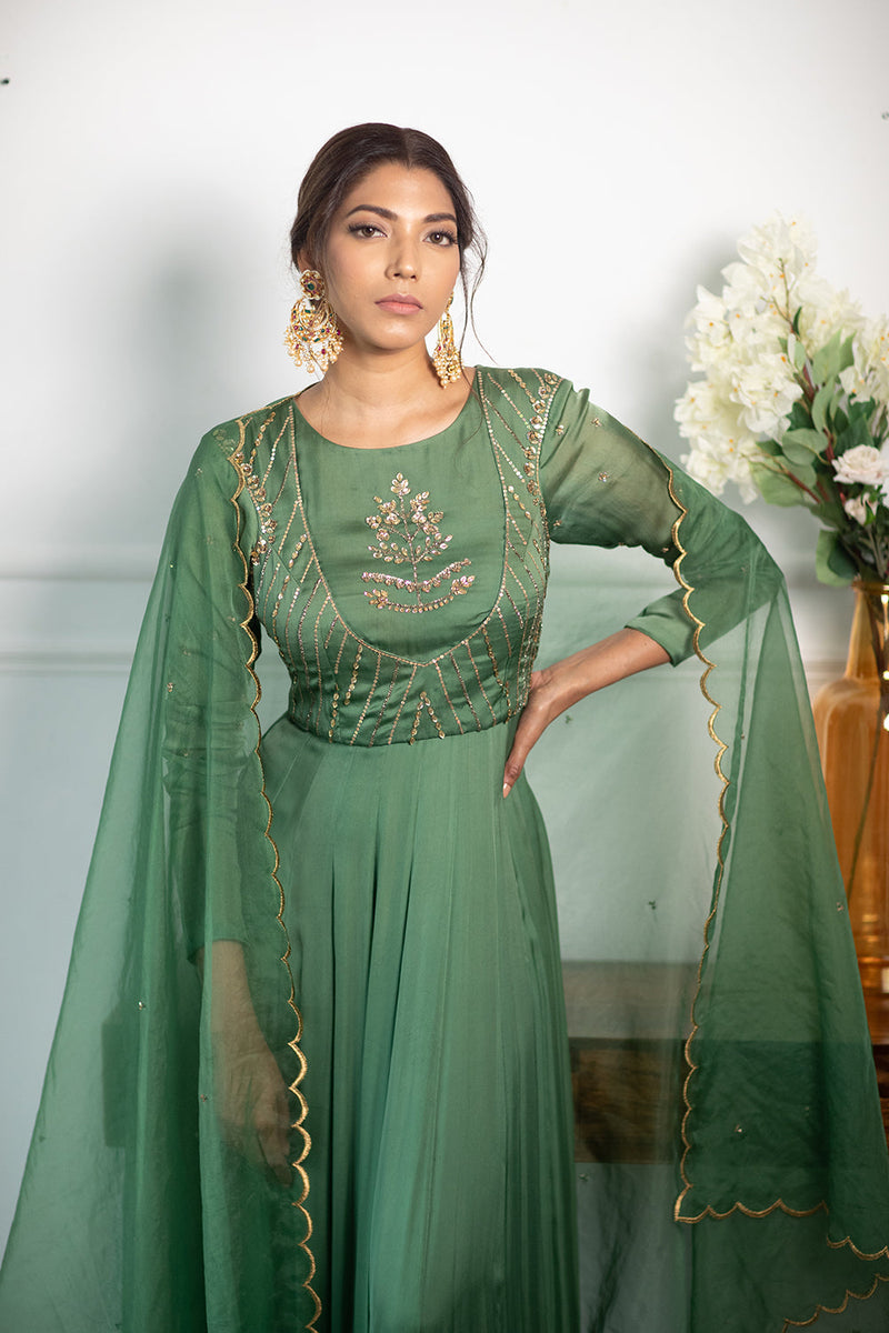 Fresh Green Anarkali