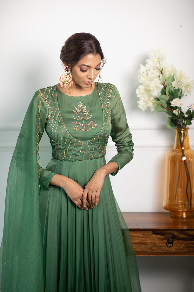 Fresh Green Anarkali