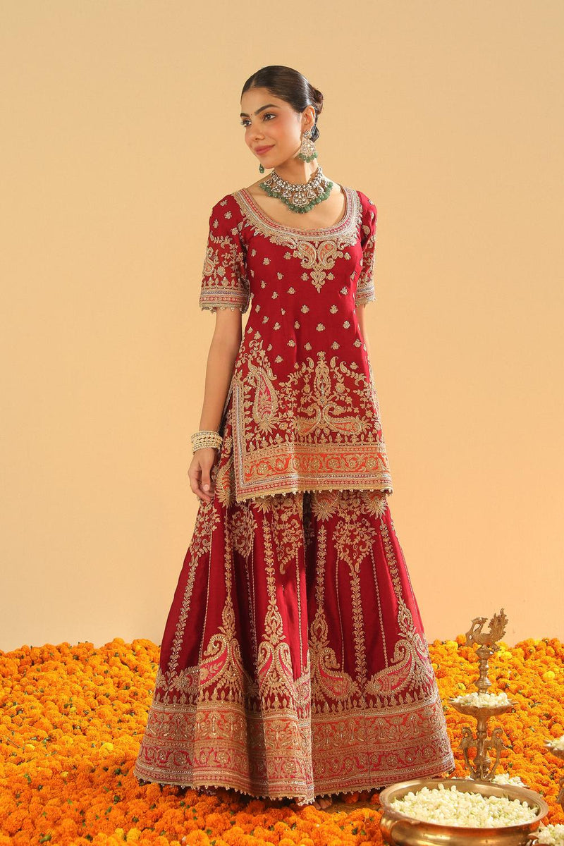 Short Kurta With Sharara And Dupatta